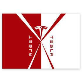 Поздравительная открытка с принтом Tesla $$$ в Екатеринбурге, 100% бумага | плотность бумаги 280 г/м2, матовая, на обратной стороне линовка и место для марки
 | red | tesla | tesla car | tesla electric car | tesla lettering | tesla logo | tesla print | white | автомобиль тесла | белый | красный | логотип тесла | надпись тесла | принт тесла | тесла | электромобиль тесла