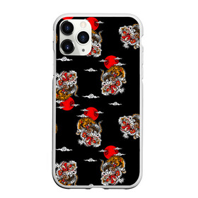 Чехол для iPhone 11 Pro матовый с принтом Японский стиль - тигры в Екатеринбурге, Силикон |  | Тематика изображения на принте: арт | животные | облака | огонь | пламя | рисунок | стиль | тигр | японский