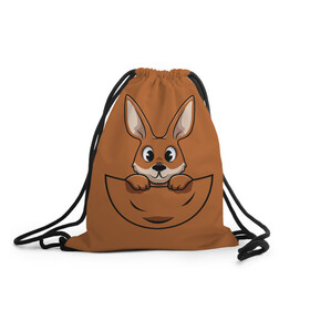 Рюкзак-мешок 3D с принтом Кенгуренок в сумке в Екатеринбурге, 100% полиэстер | плотность ткани — 200 г/м2, размер — 35 х 45 см; лямки — толстые шнурки, застежка на шнуровке, без карманов и подкладки | animals | australia | baby | bag | cute | ears | eyes | jump | kangaroo | leap | mother | nose | paws | pocket | sack | shadow | tail | австралия | глаза | детеныш | животные | карман | кенгуренок | кенгуру | лапы | мама | мешок | милый | нос | няшный | п