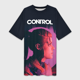 Платье-футболка 3D с принтом Контрол | Джесси в Екатеринбурге,  |  | control | control game. control игра | jesse faden | джесси фейден | контрол | контрол игра | контроль | контроль игра