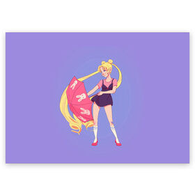 Поздравительная открытка с принтом Sailor Moon Сейлор Мун в Екатеринбурге, 100% бумага | плотность бумаги 280 г/м2, матовая, на обратной стороне линовка и место для марки
 | anime | sailor moon | аниме | анимэ | венера | луна | лунная призма | марс | сейлор мун | серебрянное тысячелетие | серенити | сэйлор | усаги цукино | чиби мун | эндимион