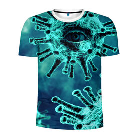Мужская футболка 3D спортивная с принтом Ковидит в Екатеринбурге, 100% полиэстер с улучшенными характеристиками | приталенный силуэт, круглая горловина, широкие плечи, сужается к линии бедра | covid | арт | болезнь | вирус | заражение | заразный | ковид | корона | коронавирус | чума