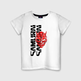 Детская футболка хлопок с принтом CYBERPUNK 2077 (samurai) в Екатеринбурге, 100% хлопок | круглый вырез горловины, полуприлегающий силуэт, длина до линии бедер | cd project red | cyberpunk 2077 | keanu reeves | samurai | киану ривз | киберпанк 2077 | самураи