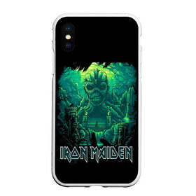 Чехол для iPhone XS Max матовый с принтом IRON MAIDEN в Екатеринбурге, Силикон | Область печати: задняя сторона чехла, без боковых панелей | black | dark | death | fantasy | hardcore | heavy metal | iron maiden | metal | music | rock | skuul | usa | метал | музыка | рок | скелет | фентези | череп | черный