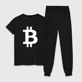 Женская пижама хлопок с принтом БИТКОИН BITCOIN в Екатеринбурге, 100% хлопок | брюки и футболка прямого кроя, без карманов, на брюках мягкая резинка на поясе и по низу штанин | bitcoin | blockchain | btc | cardano | crypto | ethereum | polkadot | tether | xrp | бинанс | биткоин | блокчейн | валюта | деньги | криптовалюта | майнер | майнинг | цифровая валюта | цифровое золото | эфир
