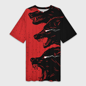 Платье-футболка 3D с принтом Evil Wolves в Екатеринбурге,  |  | animal | beast | dark | darkness | evil | moon | nigth | werwolf | wild | wolf | вервольф | вой | волк | волчара | дикий | животное | зверь | клык | клыки | луна | ночь | оборотень | полнолуние