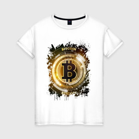 Женская футболка хлопок с принтом БИТКОИН | BITCOIN в Екатеринбурге, 100% хлопок | прямой крой, круглый вырез горловины, длина до линии бедер, слегка спущенное плечо | bitcoin | blockchain | btc | cardano | crypto | ethereum | polkadot | tether | xrp | бинанс | биткоин | блокчейн | валюта | деньги | криптовалюта | майнер | майнинг | цифровая валюта | цифровое золото | эфир