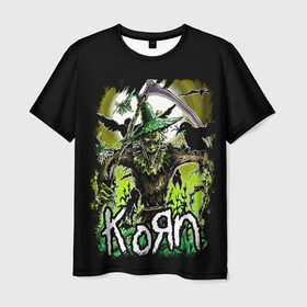 Мужская футболка 3D с принтом KoЯn в Екатеринбурге, 100% полиэфир | прямой крой, круглый вырез горловины, длина до линии бедер | band | davies | grunge | hardcore | korn | metal | music | punk | rock | usa | гранж | группа | корн | кукуруза | метал | музыка | панк | рок | сша