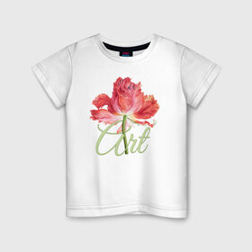 Детская футболка хлопок с принтом Flower art в Екатеринбурге, 100% хлопок | круглый вырез горловины, полуприлегающий силуэт, длина до линии бедер | flo | flowers | растения | флористика | цветение | цветы
