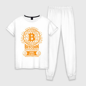Женская пижама хлопок с принтом BITCOIN КРИПТОВАЛЮТА (Z) в Екатеринбурге, 100% хлопок | брюки и футболка прямого кроя, без карманов, на брюках мягкая резинка на поясе и по низу штанин | binance coin | bitcoin | blockchain | btc | cardano | crypto | ethereum | litecoin | polkadot | tether | xrp | биткоин | блокчейн | валюта | деньги | криптовалюта | майнер | майнинг | цифровая валюта | цифровое золото | эфир