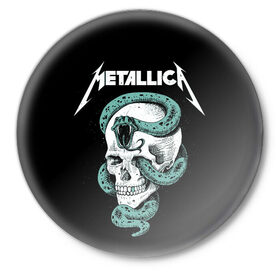 Значок с принтом Metallica в Екатеринбурге,  металл | круглая форма, металлическая застежка в виде булавки | heavy metal | metal | metallica | группы | метал | металлика | музыка | рок | трэш метал | хєви метал