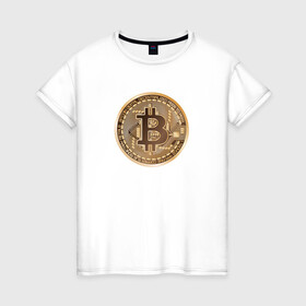Женская футболка хлопок с принтом БИТКОИН (НА СПИНЕ) в Екатеринбурге, 100% хлопок | прямой крой, круглый вырез горловины, длина до линии бедер, слегка спущенное плечо | bitcoin | blockchain | btc | cardano | crypto | ethereum | polkadot | tether | xrp | бинанс | биткоин | блокчейн | валюта | деньги | криптовалюта | майнер | майнинг | цифровая валюта | цифровое золото | эфир