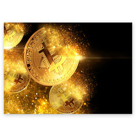 Поздравительная открытка с принтом БИТКОИН ЗОЛОТО | BITCOIN GOLD в Екатеринбурге, 100% бумага | плотность бумаги 280 г/м2, матовая, на обратной стороне линовка и место для марки
 | bitcoin | blockchain | btc | cardano | crypto | ethereum | polkadot | tether | xrp | бинанс | биткоин | блокчейн | валюта | деньги | криптовалюта | майнер | майнинг | цифровая валюта | цифровое золото | эфир