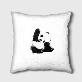 Подушка 3D с принтом Панда минимализм в Екатеринбурге, наволочка – 100% полиэстер, наполнитель – холлофайбер (легкий наполнитель, не вызывает аллергию). | состоит из подушки и наволочки. Наволочка на молнии, легко снимается для стирки | animal | bear | beast | black | minimalism | panda | white | белое | животное | зверь | краски | медведь | минимализм | панда | чернила | черно белое | черное