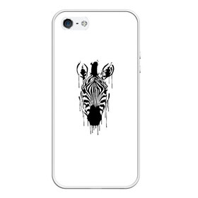 Чехол для iPhone 5/5S матовый с принтом Зебра минимализм в Екатеринбурге, Силикон | Область печати: задняя сторона чехла, без боковых панелей | animal | beast | black | minimalism | white | zebra | белое | животное | зверь | зебра | краски | минимализм | чернила | черно белое | черное