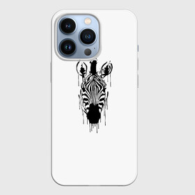 Чехол для iPhone 13 Pro с принтом Зебра минимализм в Екатеринбурге,  |  | animal | beast | black | minimalism | white | zebra | белое | животное | зверь | зебра | краски | минимализм | чернила | черно белое | черное