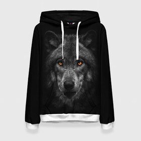 Женская толстовка 3D с принтом Evil Wolf в Екатеринбурге, 100% полиэстер  | двухслойный капюшон со шнурком для регулировки, мягкие манжеты на рукавах и по низу толстовки, спереди карман-кенгуру с мягким внутренним слоем. | animal | beast | dark | darkness | evil | moon | nigth | tegunvteg | werwolf | wild | wolf | вервольф | вой | волк | волки | волчара | дикий | животное | зверь | клык | клыки | луна | ночь | оборотень | полнолуние