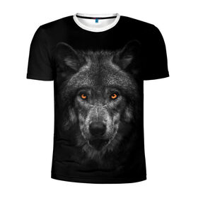 Мужская футболка 3D спортивная с принтом Evil Wolf в Екатеринбурге, 100% полиэстер с улучшенными характеристиками | приталенный силуэт, круглая горловина, широкие плечи, сужается к линии бедра | animal | beast | dark | darkness | evil | moon | nigth | tegunvteg | werwolf | wild | wolf | вервольф | вой | волк | волки | волчара | дикий | животное | зверь | клык | клыки | луна | ночь | оборотень | полнолуние