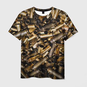 Мужская футболка 3D с принтом Гильзы в Екатеринбурге, 100% полиэфир | прямой крой, круглый вырез горловины, длина до линии бедер | art | casual | арт | война | гильзы | градиент | минимализм | оружие | патроны | структура | текстура