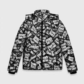 Зимняя куртка для мальчиков 3D с принтом Спортивная мотивация в Екатеринбурге, ткань верха — 100% полиэстер; подклад — 100% полиэстер, утеплитель — 100% полиэстер | длина ниже бедра, удлиненная спинка, воротник стойка и отстегивающийся капюшон. Есть боковые карманы с листочкой на кнопках, утяжки по низу изделия и внутренний карман на молнии. 

Предусмотрены светоотражающий принт на спинке, радужный светоотражающий элемент на пуллере молнии и на резинке для утяжки | Тематика изображения на принте: beast mode | crush your weights | do it | never give up | no dayas off | no limit | no pain no gain | now or never | push your limit | ready set go | rise and run | shut up and train | the iron never lies | train hard | train insane | спо