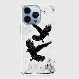 Чехол для iPhone 13 Pro с принтом Gothic crows в Екатеринбурге,  |  | Тематика изображения на принте: animals | art | bird | black | crow | dark | halloween | wings | witch | арт | ворона | готика | готические | животные | крылья | нечисть | орел | перья | природа | птица | птица ворон | птичка | тьма | хеллоуин | хищник | черная птица