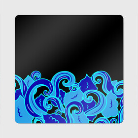 Магнит виниловый Квадрат с принтом Синие волны узор в Екатеринбурге, полимерный материал с магнитным слоем | размер 9*9 см, закругленные углы | abstract | art | japan style | nature | ocean | pattern | sea | summer | абстракция | арт | вода | волны | лето | море | морские | ночь | океан | орнамент | природа | рисунок | синий узор | узор | узор на черном | щупальца | японские вол