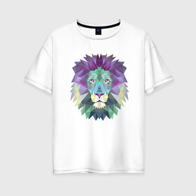 Женская футболка хлопок Oversize с принтом Царь зверей  в Екатеринбурге, 100% хлопок | свободный крой, круглый ворот, спущенный рукав, длина до линии бедер
 | animal | beast | cat | cute | fluffy | hunter | lion | lion cub | lion king | mane | predator | red | tail | yellow | большая кошка | грива | животное | зверь | король лев | кот | лев | лёвушка | львенок | милый | муфаса | охотник | пушистый 