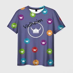 Мужская футболка 3D с принтом Валхейм в Екатеринбурге, 100% полиэфир | прямой крой, круглый вырез горловины, длина до линии бедер | Тематика изображения на принте: valheim | валхейм | викинг | игры