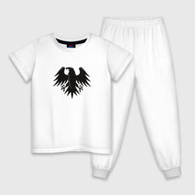 Детская пижама хлопок с принтом Орел в Екатеринбурге, 100% хлопок |  брюки и футболка прямого кроя, без карманов, на брюках мягкая резинка на поясе и по низу штанин
 | герб | минимализм | орел | птица | эмблема