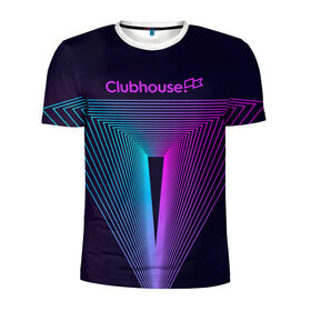 Мужская футболка 3D спортивная с принтом clubhouse в Екатеринбурге, 100% полиэстер с улучшенными характеристиками | приталенный силуэт, круглая горловина, широкие плечи, сужается к линии бедра | clubhouse | клабхаус | сеть | социальная