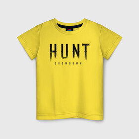 Детская футболка хлопок с принтом HUNT: showdown черный в Екатеринбурге, 100% хлопок | круглый вырез горловины, полуприлегающий силуэт, длина до линии бедер | hunt | hunt: showdown | showdown | охота | хант