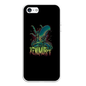 Чехол для iPhone 5/5S матовый с принтом XENOMORPH в Екатеринбурге, Силикон | Область печати: задняя сторона чехла, без боковых панелей | 426 | alien | black | horror | predator | print | space | ufo | инопланитянин | космос | нло | принт | ужасы | хищник | черная | чужие | чужой