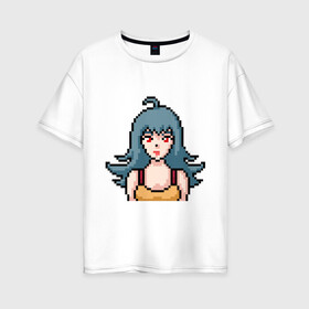 Женская футболка хлопок Oversize с принтом Pixel art anime в Екатеринбурге, 100% хлопок | свободный крой, круглый ворот, спущенный рукав, длина до линии бедер
 | anime | art | girl | manga | pixel | аниме | арт | девушка | манга | пиксель