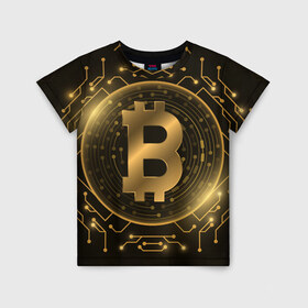 Детская футболка 3D с принтом ЗОЛОТОЙ БИТКОИН в Екатеринбурге, 100% гипоаллергенный полиэфир | прямой крой, круглый вырез горловины, длина до линии бедер, чуть спущенное плечо, ткань немного тянется | bitcoin | blockchain | btc | cardano | crypto | ethereum | polkadot | tether | xrp | бинанс | биткоин | блокчейн | валюта | деньги | криптовалюта | майнер | майнинг | цифровая валюта | цифровое золото | эфир