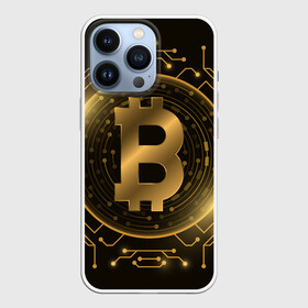 Чехол для iPhone 13 Pro с принтом ЗОЛОТОЙ БИТКОИН в Екатеринбурге,  |  | bitcoin | blockchain | btc | cardano | crypto | ethereum | polkadot | tether | xrp | бинанс | биткоин | блокчейн | валюта | деньги | криптовалюта | майнер | майнинг | цифровая валюта | цифровое золото | эфир