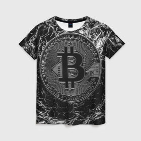 Женская футболка 3D с принтом БИТКОИН | BITCOIN в Екатеринбурге, 100% полиэфир ( синтетическое хлопкоподобное полотно) | прямой крой, круглый вырез горловины, длина до линии бедер | bitcoin | blockchain | btc | cardano | crypto | ethereum | polkadot | tether | xrp | бинанс | биткоин | блокчейн | валюта | деньги | криптовалюта | майнер | майнинг | цифровая валюта | цифровое золото | эфир