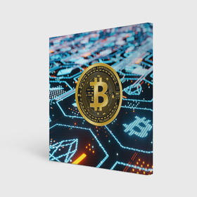 Холст квадратный с принтом БИТКОИН | BITCOIN в Екатеринбурге, 100% ПВХ |  | Тематика изображения на принте: bitcoin | blockchain | btc | cardano | crypto | ethereum | polkadot | tether | xrp | бинанс | биткоин | блокчейн | валюта | деньги | криптовалюта | майнер | майнинг | цифровая валюта | цифровое золото | эфир
