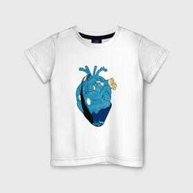 Детская футболка хлопок с принтом Сердце художника в Екатеринбурге, 100% хлопок | круглый вырез горловины, полуприлегающий силуэт, длина до линии бедер | heart | van gogh | абстракция | ван гог | живопись | звездная ночь | искусство | картина | краски | медицина | органы | рисунок | сердечко | сердце | текстуры | художник