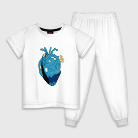 Детская пижама хлопок с принтом Сердце художника в Екатеринбурге, 100% хлопок |  брюки и футболка прямого кроя, без карманов, на брюках мягкая резинка на поясе и по низу штанин
 | Тематика изображения на принте: heart | van gogh | абстракция | ван гог | живопись | звездная ночь | искусство | картина | краски | медицина | органы | рисунок | сердечко | сердце | текстуры | художник