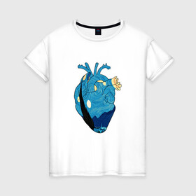 Женская футболка хлопок с принтом Сердце художника в Екатеринбурге, 100% хлопок | прямой крой, круглый вырез горловины, длина до линии бедер, слегка спущенное плечо | heart | van gogh | абстракция | ван гог | живопись | звездная ночь | искусство | картина | краски | медицина | органы | рисунок | сердечко | сердце | текстуры | художник