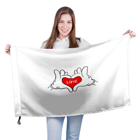 Флаг 3D с принтом люблю в Екатеринбурге, 100% полиэстер | плотность ткани — 95 г/м2, размер — 67 х 109 см. Принт наносится с одной стороны | all you need is love | i love myself | love | love me | one love