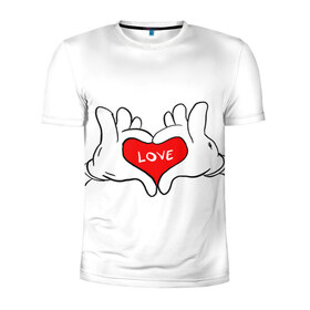 Мужская футболка 3D спортивная с принтом люблю в Екатеринбурге, 100% полиэстер с улучшенными характеристиками | приталенный силуэт, круглая горловина, широкие плечи, сужается к линии бедра | all you need is love | i love myself | love | love me | one love