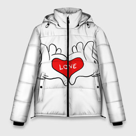 Мужская зимняя куртка 3D с принтом люблю в Екатеринбурге, верх — 100% полиэстер; подкладка — 100% полиэстер; утеплитель — 100% полиэстер | длина ниже бедра, свободный силуэт Оверсайз. Есть воротник-стойка, отстегивающийся капюшон и ветрозащитная планка. 

Боковые карманы с листочкой на кнопках и внутренний карман на молнии. | Тематика изображения на принте: all you need is love | i love myself | love | love me | one love