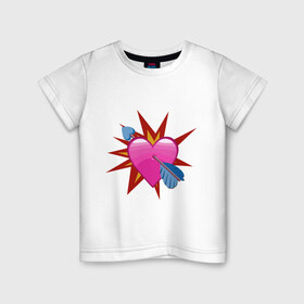 Детская футболка хлопок с принтом Это любовь в Екатеринбурге, 100% хлопок | круглый вырез горловины, полуприлегающий силуэт, длина до линии бедер | амур | взрыв | влюбленность | любовь | мэрлоу | нравишься | сердечки | сердце | симпатия | слава | смайлик | стрела | эмодзи