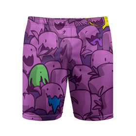 Мужские шорты спортивные с принтом ПикачушкА в Екатеринбурге,  |  | purple | star crafts | зеленый | зубы | пикачу | уши | фиолетовый | чудики