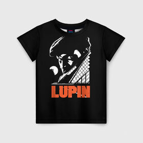 Детская футболка 3D с принтом Lupin - Сериал Люпен в Екатеринбурге, 100% гипоаллергенный полиэфир | прямой крой, круглый вырез горловины, длина до линии бедер, чуть спущенное плечо, ткань немного тянется | lupin | netflix | детектив | логотип | люпен | люпин | люпэн | мужской | нетфликс | омар си | подарок | портрет | сериал | черный