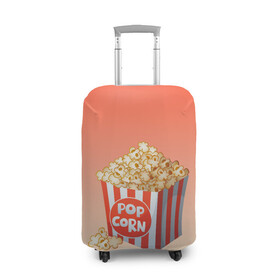 Чехол для чемодана 3D с принтом попкорн рисунок в Екатеринбурге, 86% полиэфир, 14% спандекс | двустороннее нанесение принта, прорези для ручек и колес | вкусняшка | воздушная кукуруза | еда | кино | кинопросмотр | киносеанс | кинотеатр | попкорн