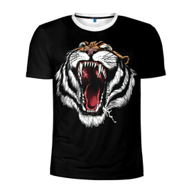 Мужская футболка 3D спортивная с принтом ТИГР в Екатеринбурге, 100% полиэстер с улучшенными характеристиками | приталенный силуэт, круглая горловина, широкие плечи, сужается к линии бедра | animal | beast | cat | cute | fluffy | hunter | lion | lion cub | lion king | mane | predator | red | tail | tiger | yellow | большая кошка | голова тигра | грива | животное | зверь | король лев | кот | милый | охотник | пушистый | тигр | тиг