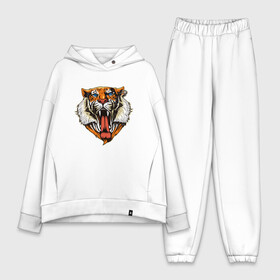 Женский костюм хлопок Oversize с принтом Tiger Face в Екатеринбурге,  |  | animal | beast | cat | cute | fluffy | hunter | lion | lion cub | lion king | mane | predator | red | tail | tiger | yellow | большая кошка | голова тигра | грива | животное | зверь | король лев | кот | милый | охотник | пушистый | тигр | тиг