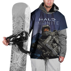 Накидка на куртку 3D с принтом Halo Infinite в Екатеринбурге, 100% полиэстер |  | 343 industries | мастер чиф | мъёльнир | ореол | спартанец